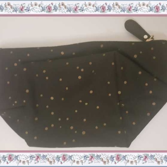 Chic Black with gold dots Makeup pencil case bag - Picture 2 of 2